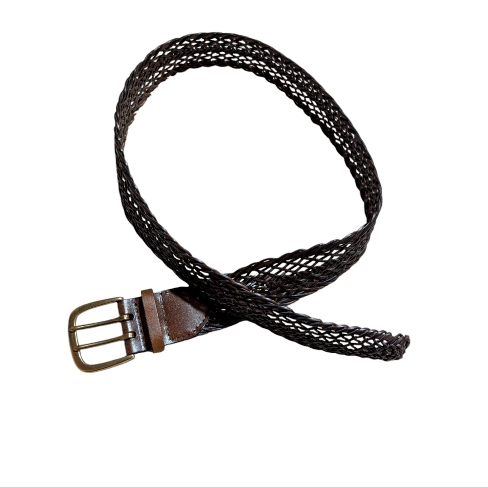 Braided Leather Belt M/L BROWN Neutral Boho Classic